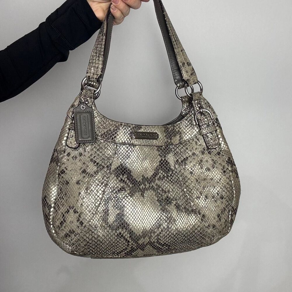 Coach Women's Grey and Cream Bag